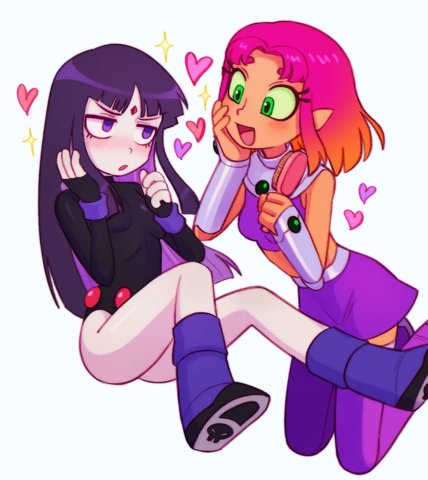 raven and starfire (dc comics and 2 more) drawn by batrobin_k