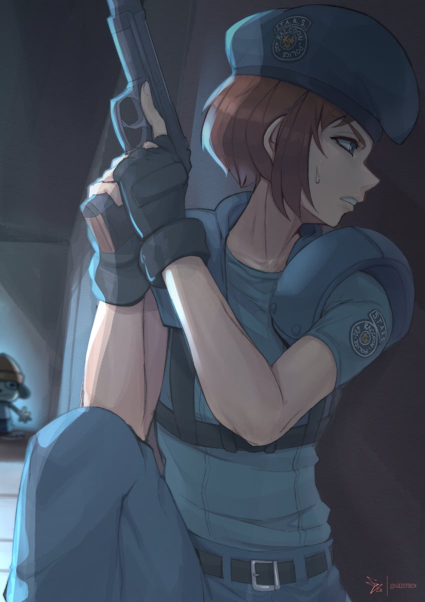 jill valentine and parappa (resident evil and 2 more) drawn by geistbox