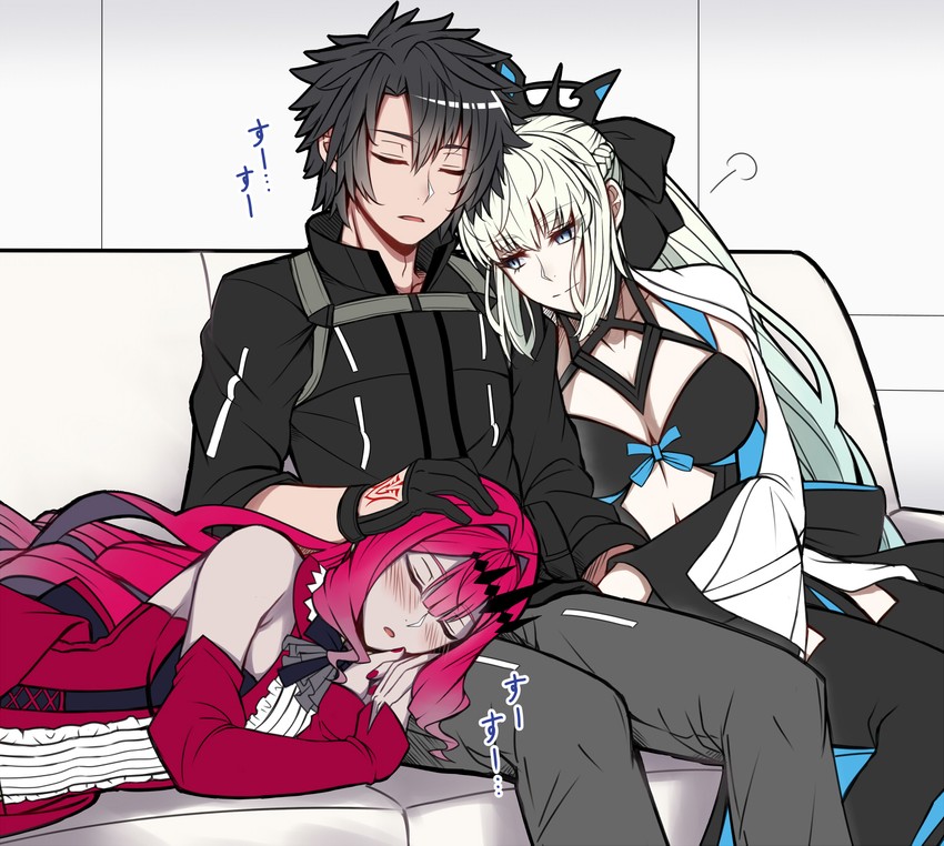 fujimaru ritsuka, baobhan sith, and morgan le fay (fate and 1 more) drawn by sanmoto_gorouzaemon