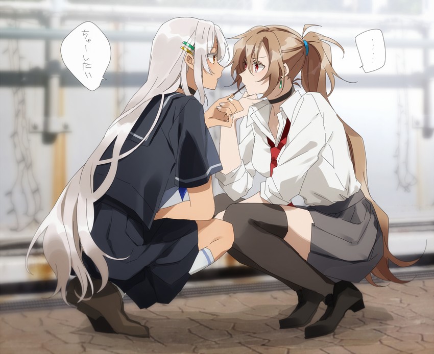 jean bart and massachusetts (azur lane) drawn by amazuki_jou