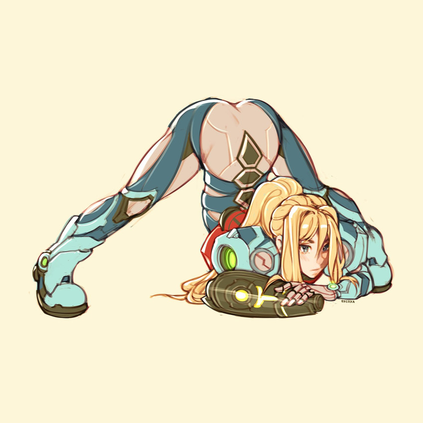 samus aran (metroid and 1 more) drawn by oxcoxa