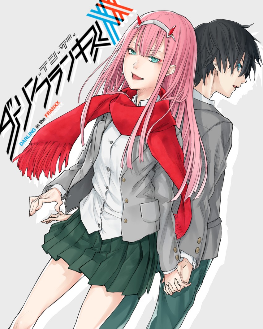 zero two and hiro (darling in the franxx) drawn by trulymoon