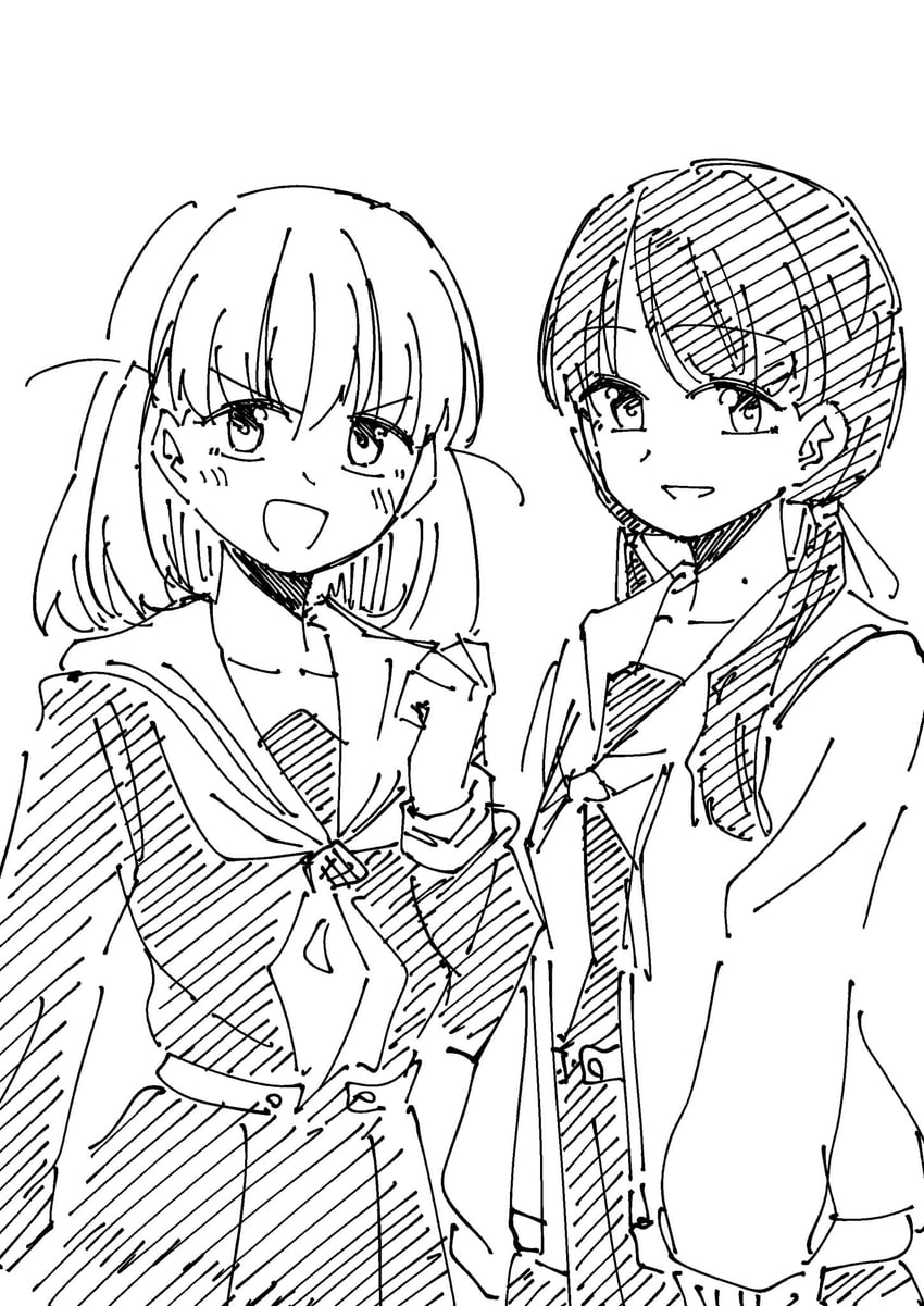 hinoshita kaho and murano sayaka (love live! and 1 more) drawn by ayu_(ayu_illustrate)