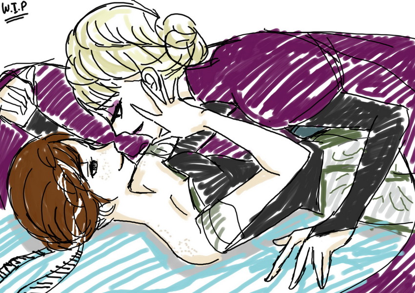 elsa and anna (frozen) drawn by m(6)