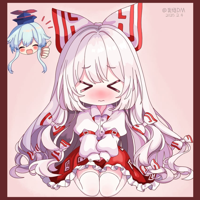fujiwara no mokou and kamishirasawa keine (touhou) drawn by liefeng_dm