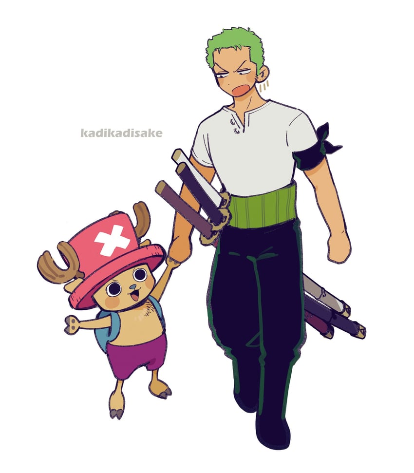 roronoa zoro and tony tony chopper (one piece) drawn by ka_ji