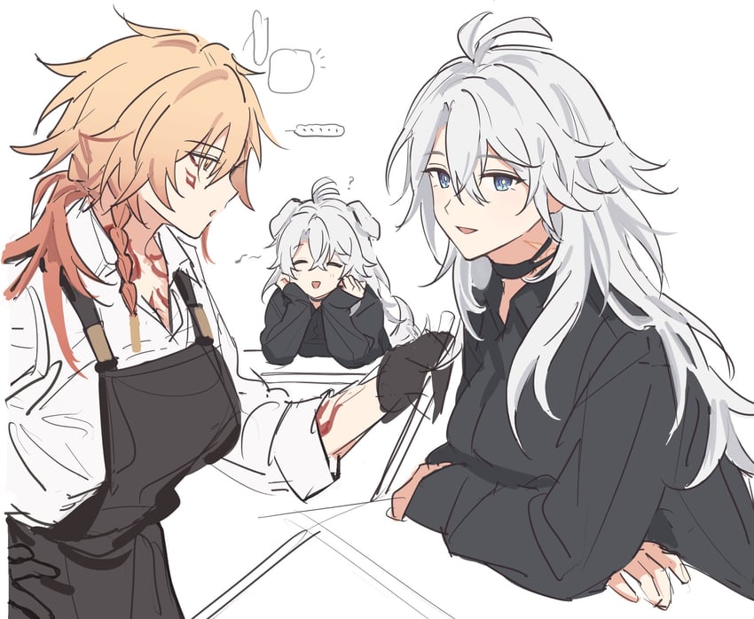 phainon and mydei (honkai and 1 more) drawn by kn0ckbac
