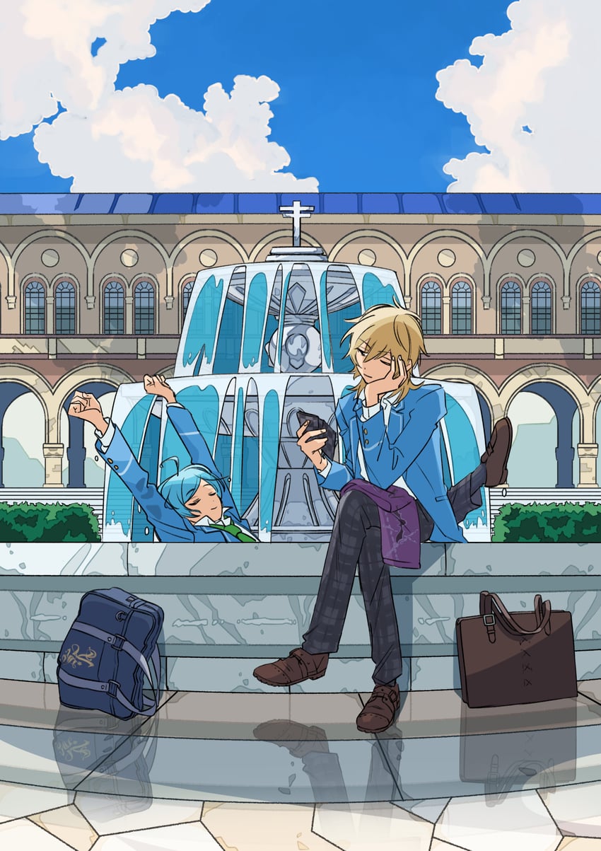 shinkai kanata and hakaze kaoru (ensemble stars!) drawn by oyamayy