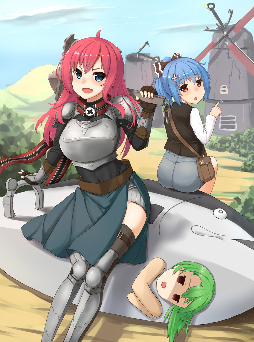 prinz eugen, admiral hipper, and blucher (warship girls r) drawn by shou_jian_yu