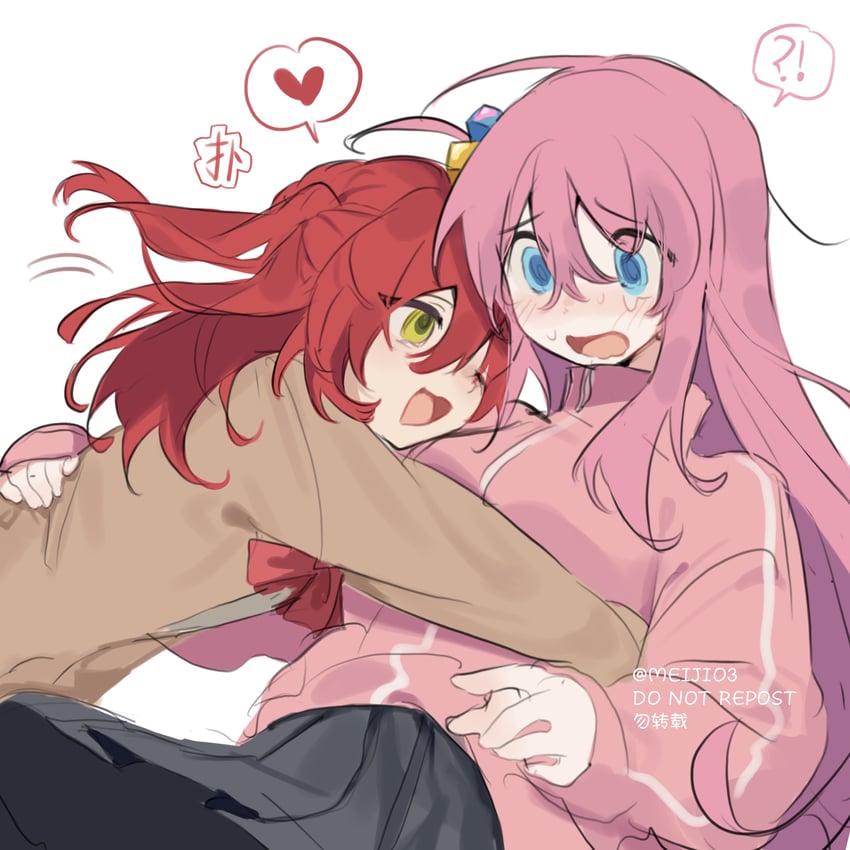 gotoh hitori and kita ikuyo (bocchi the rock!) drawn by meijio3