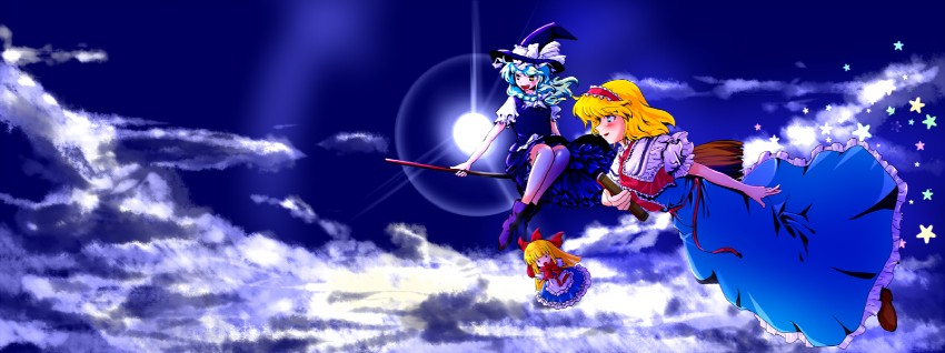 kirisame marisa, alice margatroid, and shanghai doll (touhou) drawn by tsuki_hana