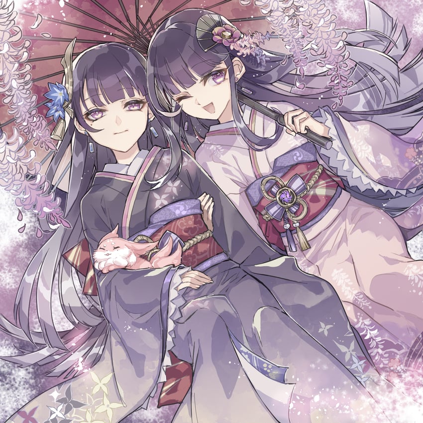 raiden shogun, yae miko, and makoto (genshin impact) drawn by kanai23831347