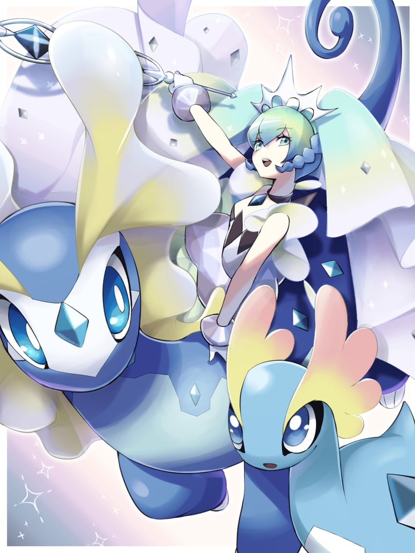 hatsune miku, aurorus, amaura, and rock miku (pokemon and 2 more) drawn by misubaru_rin