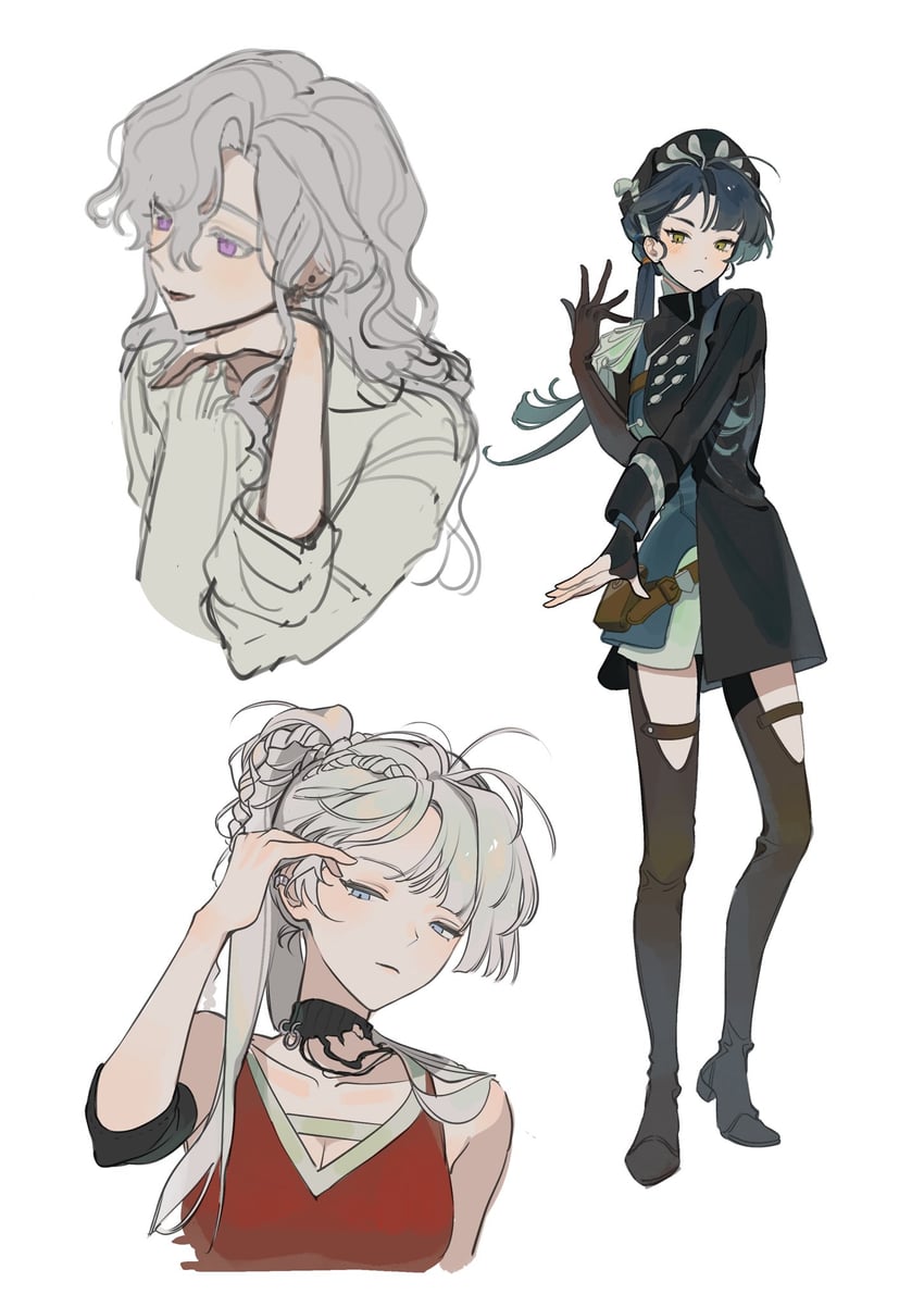 windsong, liang yue, and dikke (reverse:1999) drawn by szztzzs