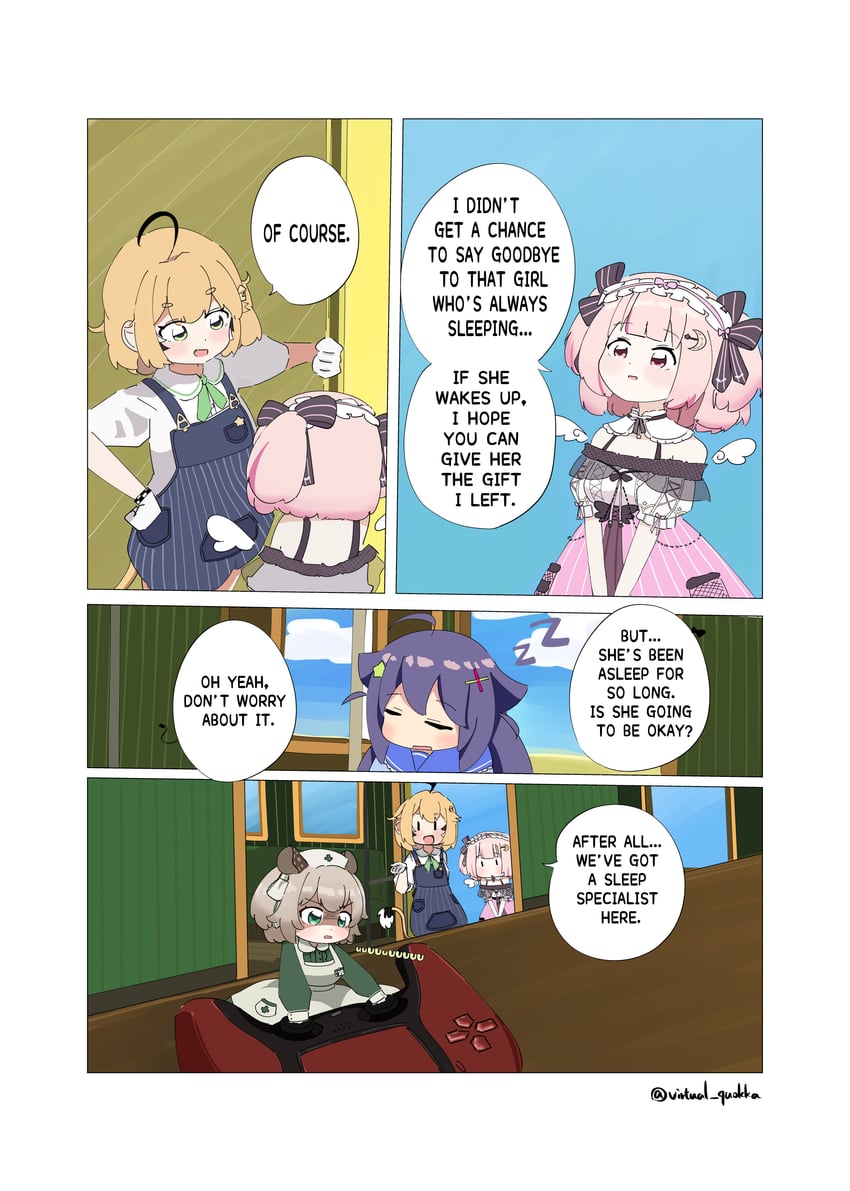 nimi nightmare, dooby, senzawa, and lemonleaf (indie virtual youtuber) drawn by virtual_quokka