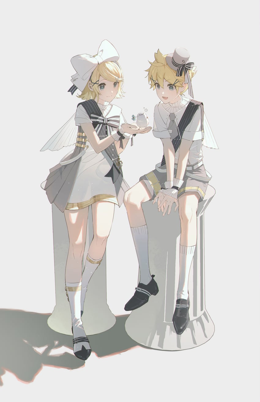 kagamine rin and kagamine len (vocaloid and 1 more) drawn by yurun_(yurun_ume)