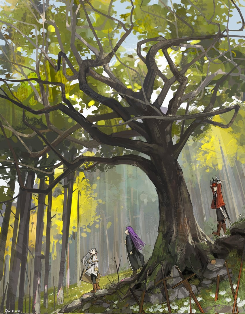 frieren, fern, and stark (sousou no frieren) drawn by dor_m
