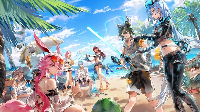 elysia, fu hua, yae sakura, aponia, griseo, and 9 more (honkai and 1 more) drawn by grape_(grapedraws)