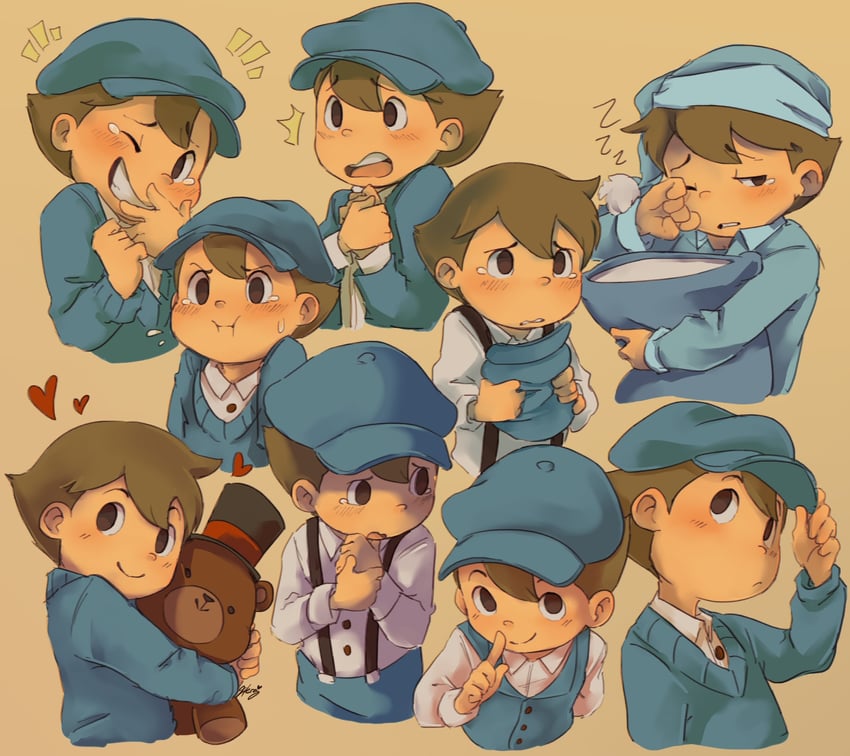 luke triton (professor layton and 1 more) drawn by hera_souflee