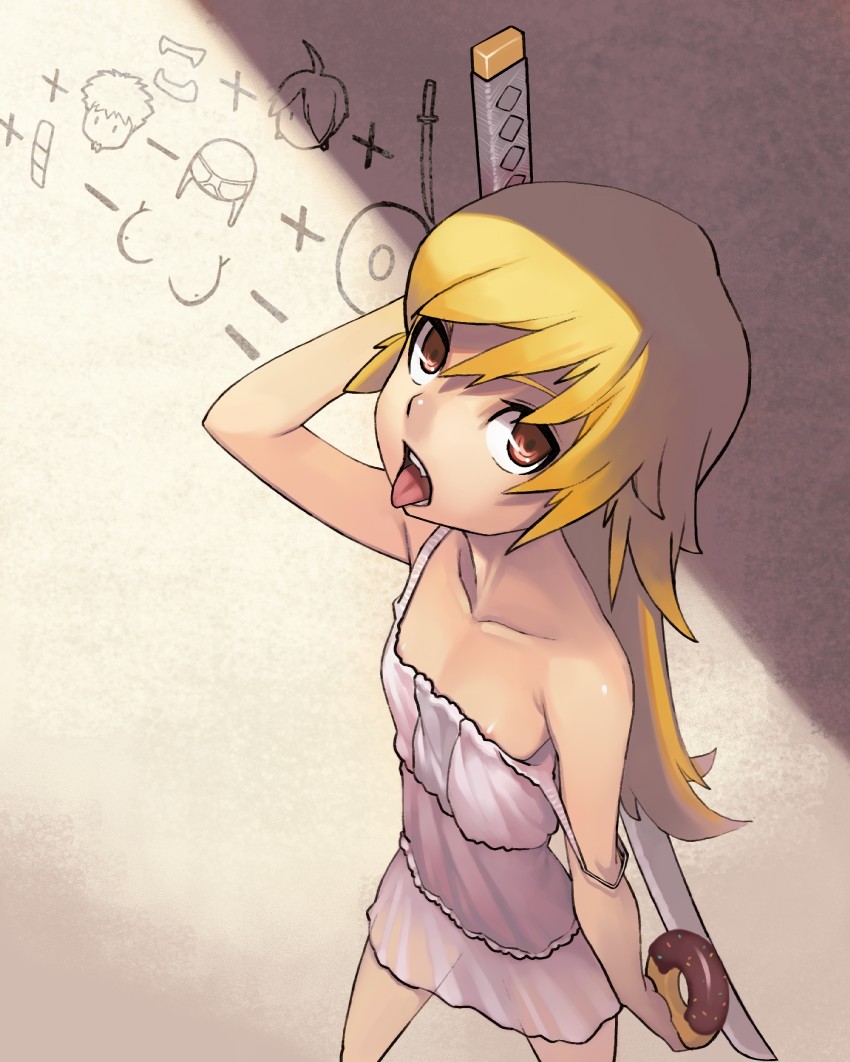 oshino shinobu (monogatari and 1 more) drawn by yuksi