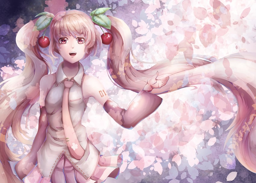 hatsune miku and sakura miku (vocaloid) drawn by kozou_kazaru