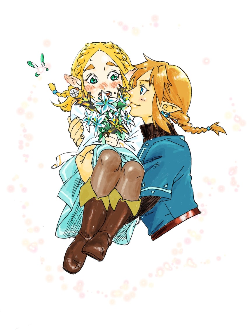 link and princess zelda (the legend of zelda and 1 more) drawn by chouson