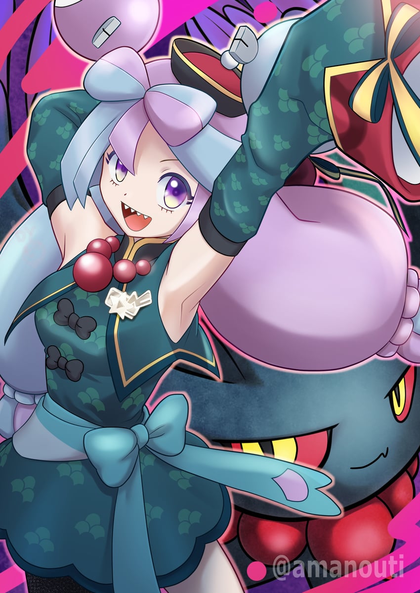 flutter mane and iono (pokemon and 1 more) drawn by okiami2009