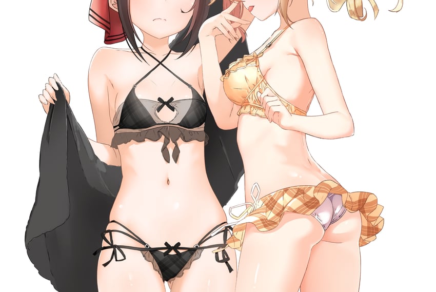 shinomiya kaguya and hayasaka ai (kaguya-sama wa kokurasetai ~tensai-tachi no renai zunousen~) drawn by pan_(pixiv41343614)
