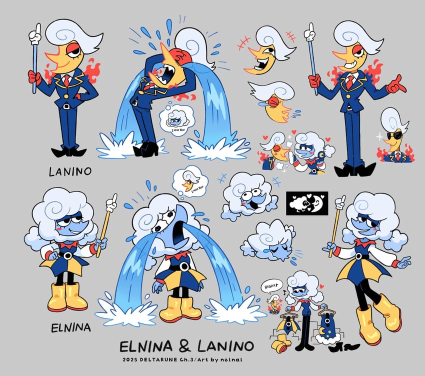 lanino and elnina (deltarune) drawn by nelnal