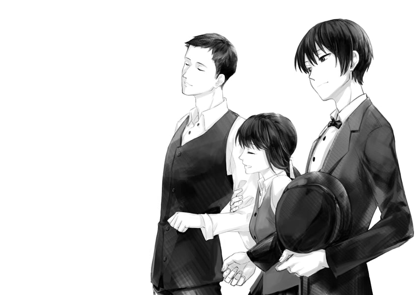 klein moretti, melissa moretti, and benson moretti (lord of the mysteries) drawn by yemujiangfan