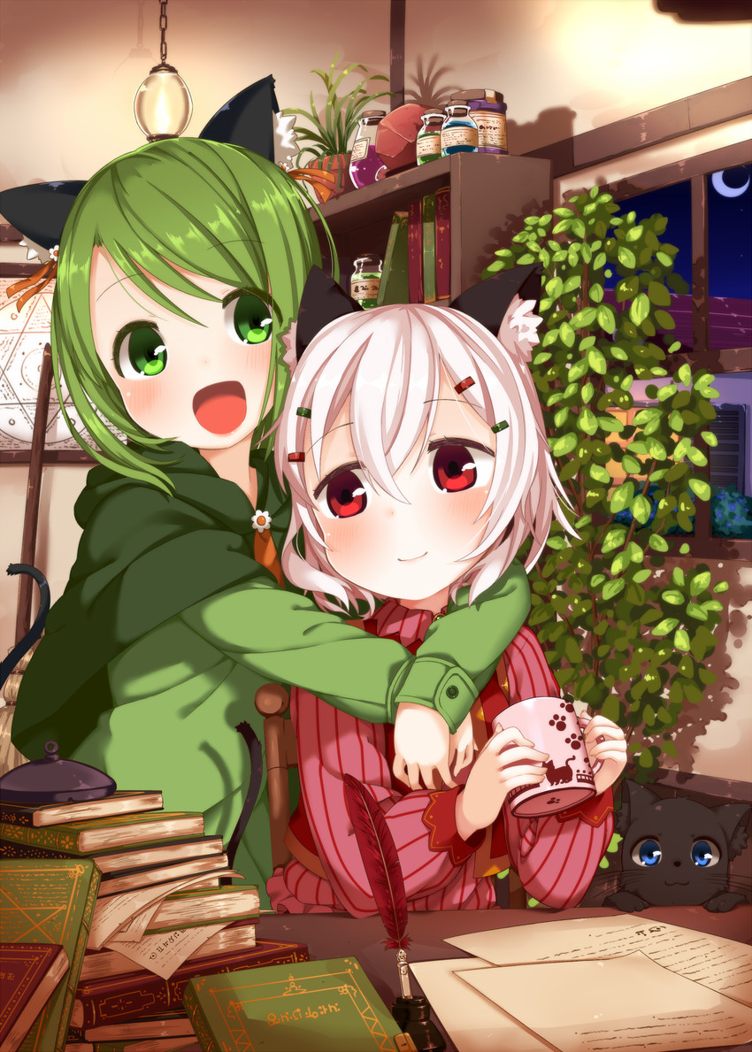 shiro and hana (original) drawn by muku_(muku-coffee)