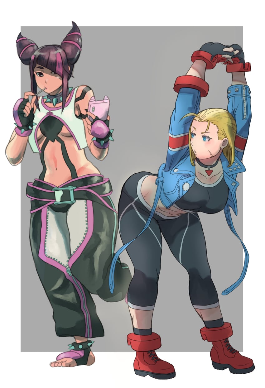 cammy white and han juri (street fighter and 1 more) drawn by k_katora