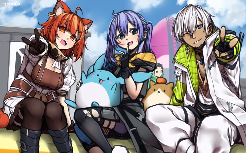 crypto, ratna petit, yuuki chihiro, and ibrahim (nijisanji and 1 more) drawn by masalter
