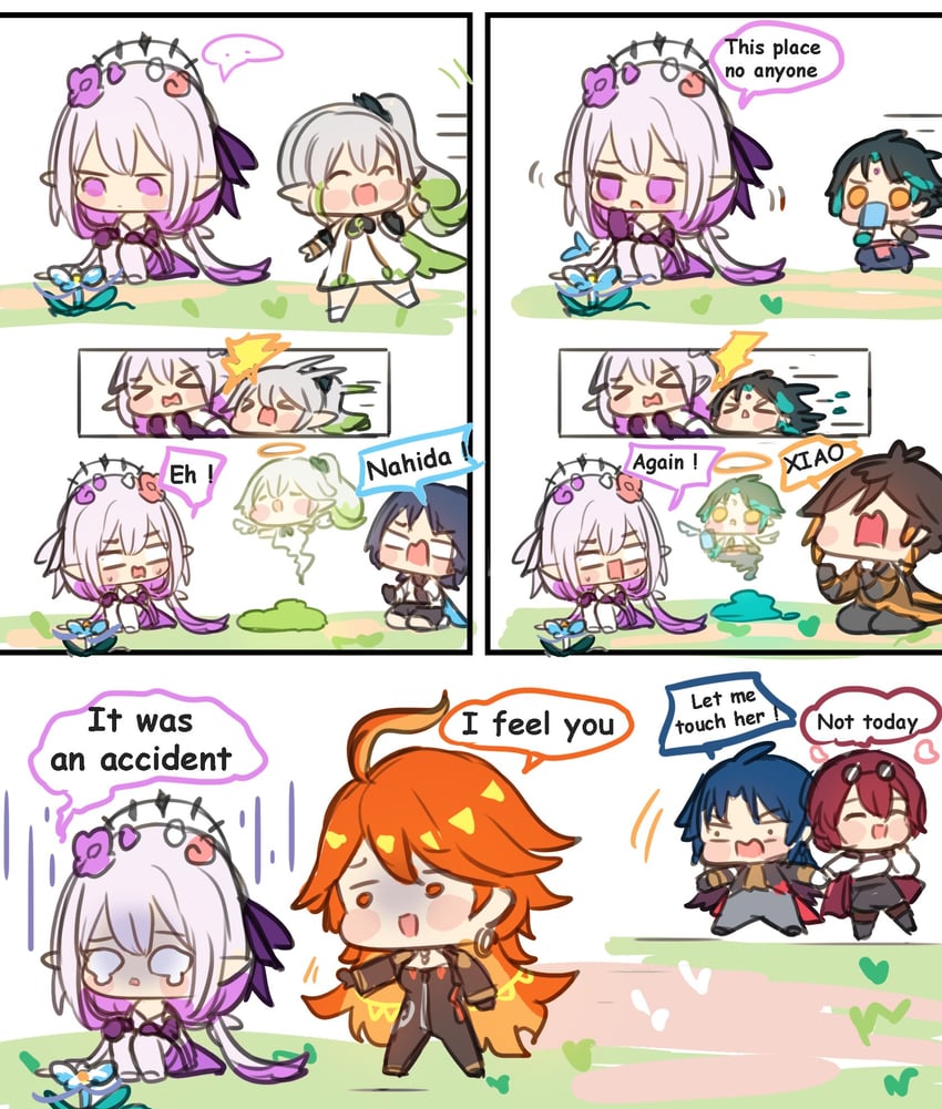 scaramouche, nahida, zhongli, wanderer, kafka, and 4 more (genshin impact and 2 more) drawn by pun-rii