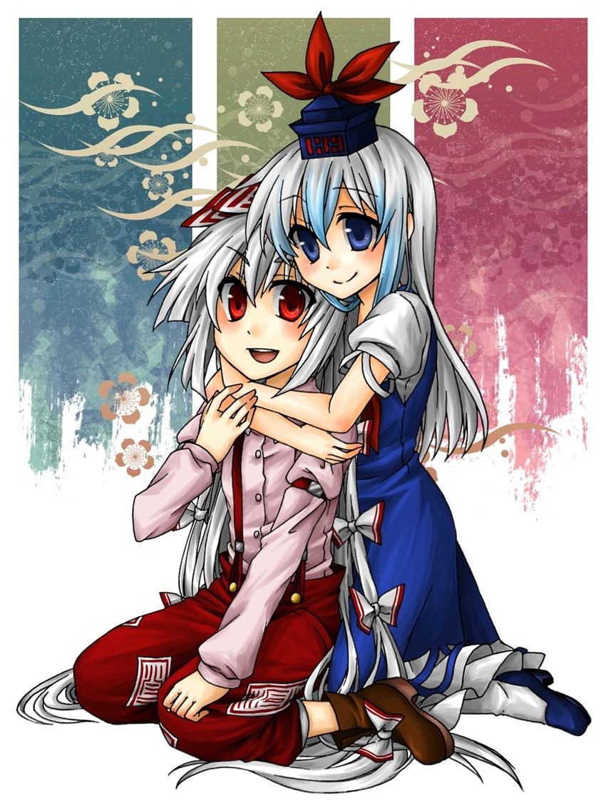 fujiwara no mokou and kamishirasawa keine (touhou) drawn by mise_yuzuki