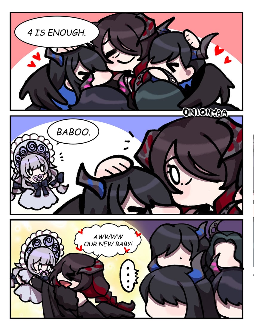 nerissa ravencroft, koseki bijou, mamarissa, aradia ravencroft, malpha ravencroft, and 1 more (hololive and 1 more) drawn by onionyaa