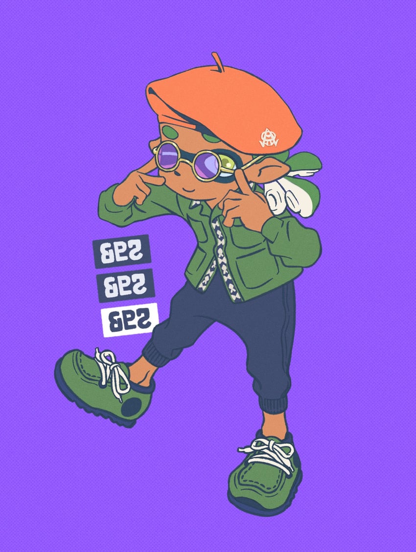inkling player character and inkling boy (splatoon) drawn by jocococo