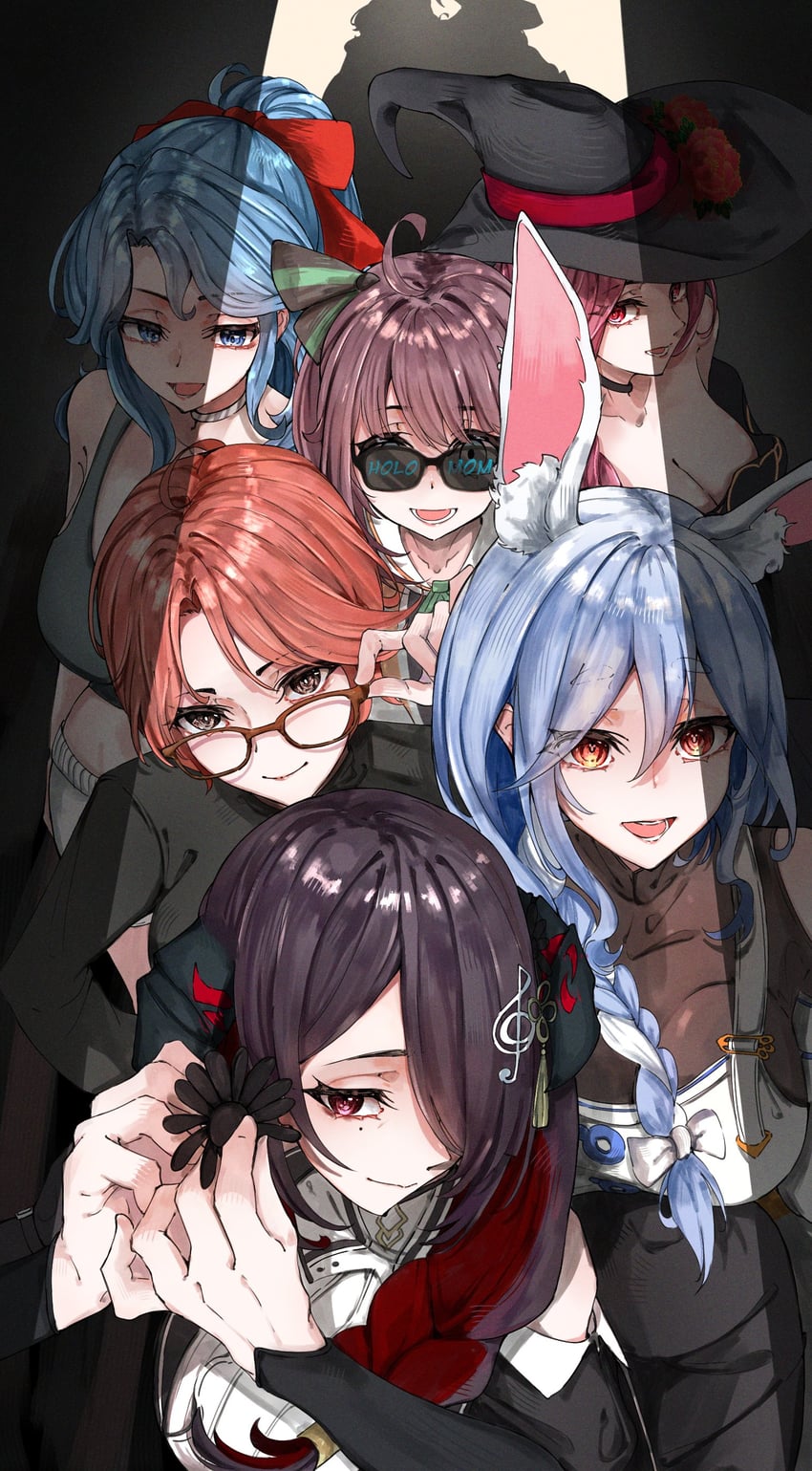 pekomama, mamarissa, ma matsuri, mama mori, mama lillie, and 1 more (hololive and 2 more) drawn by mouchu