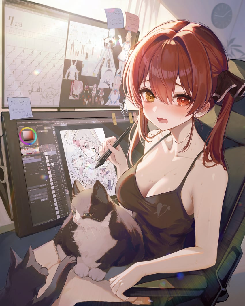 houshou marine, usada pekora, shirogane noel, and shiranui flare (hololive) drawn by kudo_eru