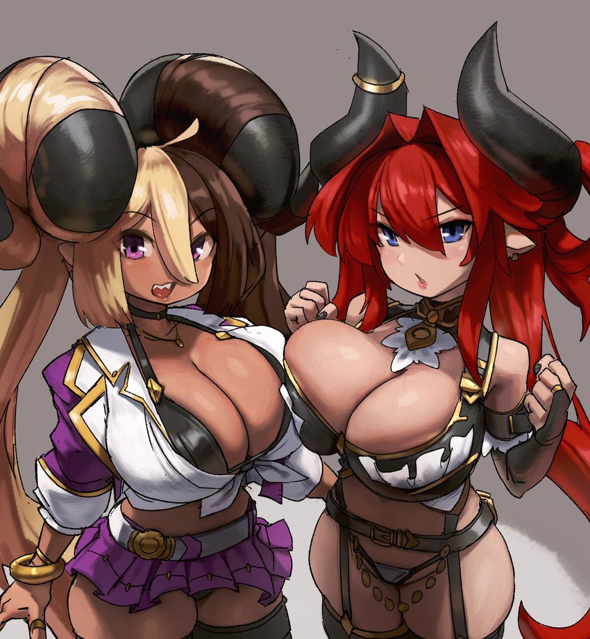 aife and tsunoko (original) drawn by eu03 and zanamaoria