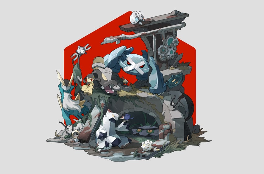 magnemite, mawile, metagross, togedemaru, duraludon, and 7 more (pokemon) drawn by lanjiujiu