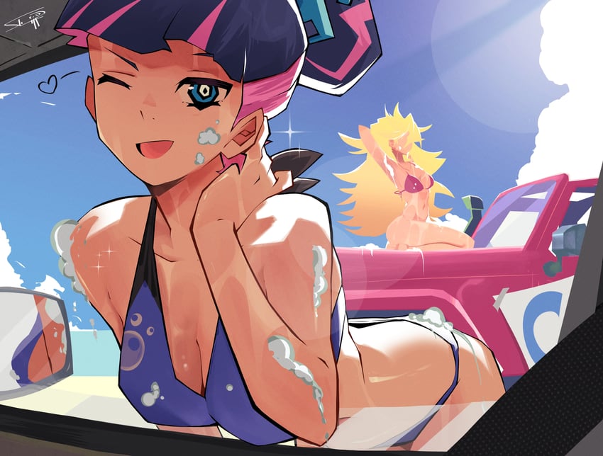 stocking and panty (panty & stocking with garterbelt) drawn by slim_(sl1m_skull)