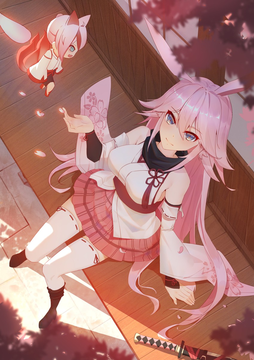 yae sakura, rin, and higokumaru (honkai and 1 more) drawn by sye-