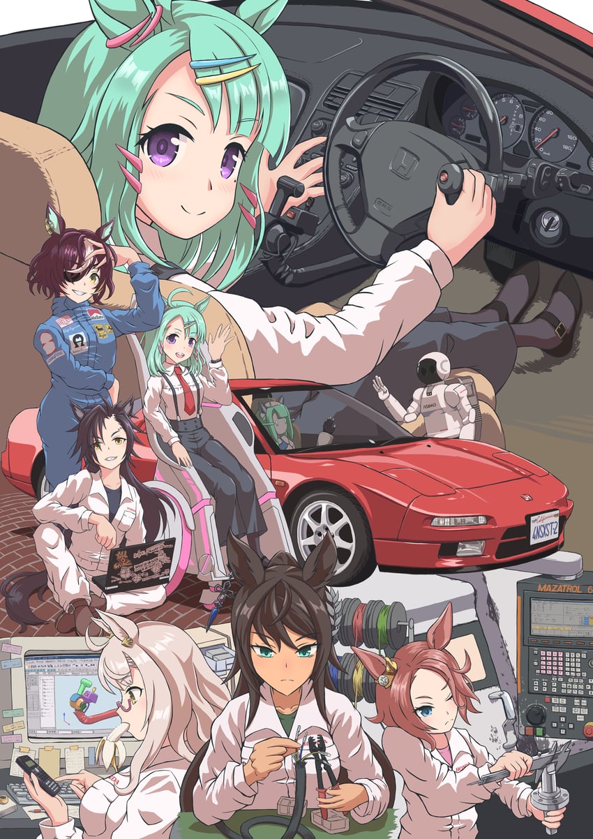 narita taishin, biwa hayahide, air shakur, tanino gimlet, symboli kris s, and 3 more (umamusume and 1 more) drawn by tomozo8674