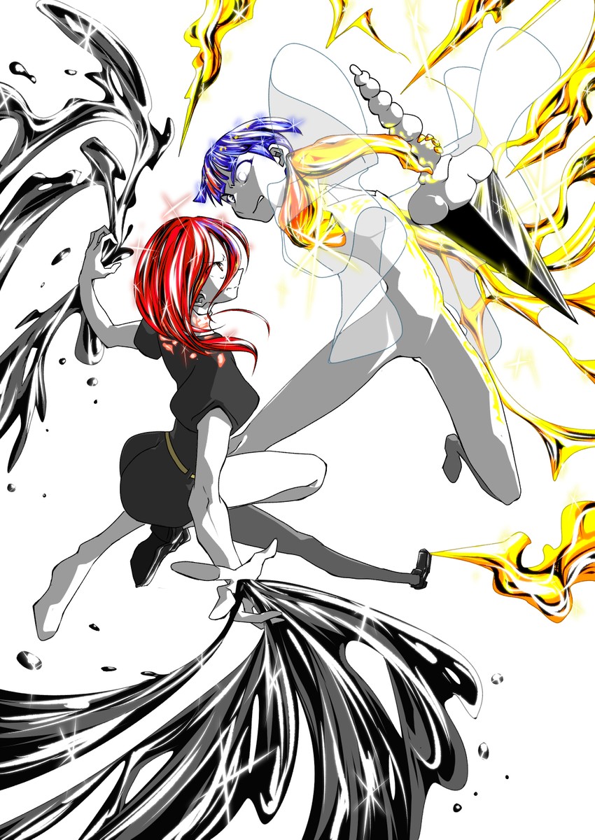phosphophyllite and cinnabar (houseki no kuni) drawn by enoki-kou