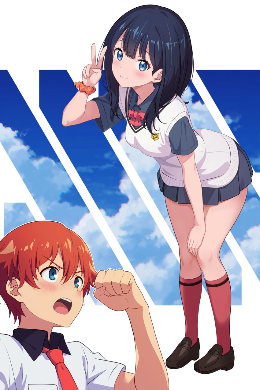 takarada rikka and hibiki yuuta (gridman universe and 1 more) drawn by nanikairu
