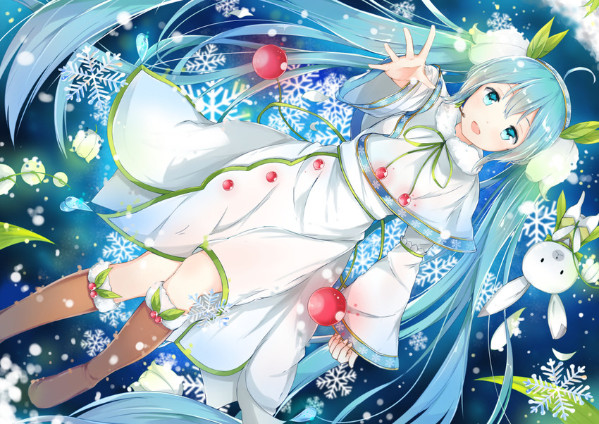 hatsune miku, yuki miku, and rabbit yukine (vocaloid) drawn by konka