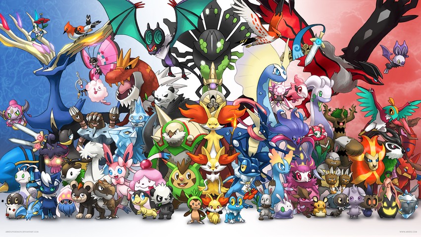 sylveon, braixen, fennekin, greninja, goomy, and 66 more (pokemon) drawn by arkeis-pokemon