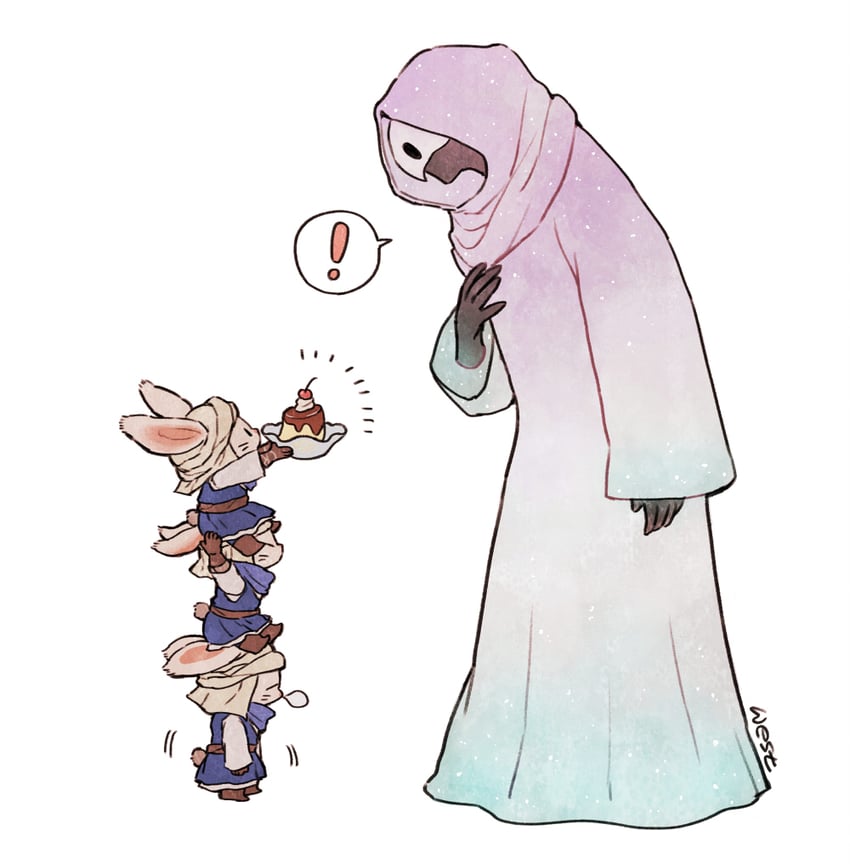 loporrit and the watcher (final fantasy and 1 more) drawn by west_(west24_draw)