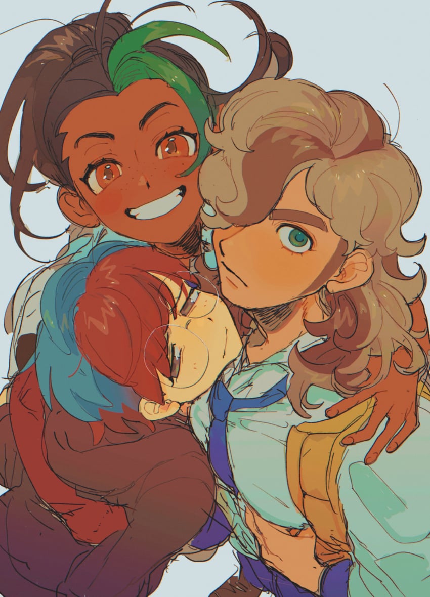 nemona, arven, and penny (pokemon and 1 more) drawn by thxzmgn